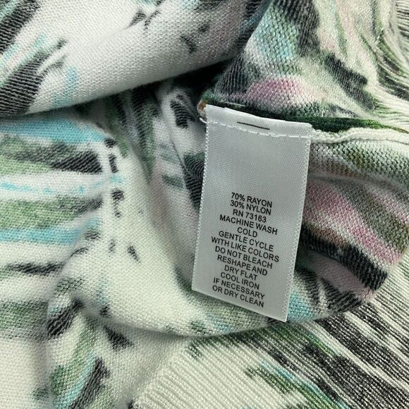 Cable & Gauge Womens Button Cardigan Colorful Print Stretch Knit Sweater S Small - Picture 10 of 12